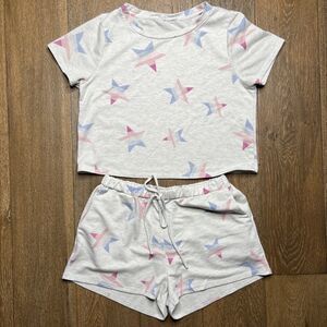 Le Lis Collection Womens 2 Piece Knit Pajama Set Stars Size Large